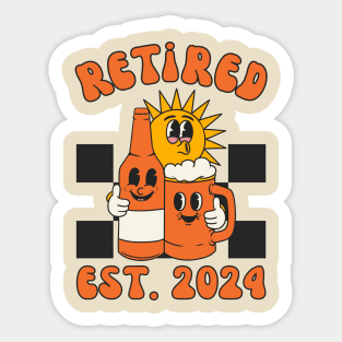 Personalized Retired 2024 | Retro Retirement Sticker